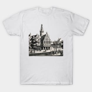 River city and boats in the 19th century T-Shirt
